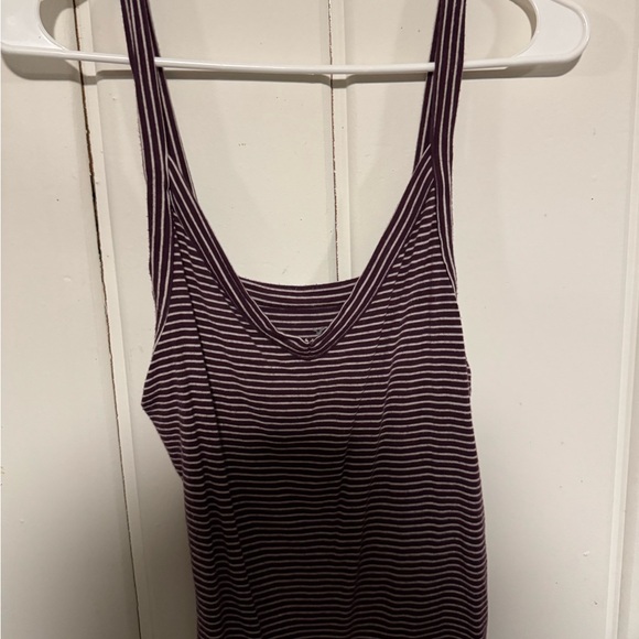 American Eagle Outfitters Tops - American Eagle Outfitters Plum and White Striped Tank Top